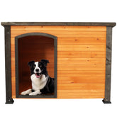 45" Outdoor And Indoor Wooden Kennel, Large Dog Weatherproof